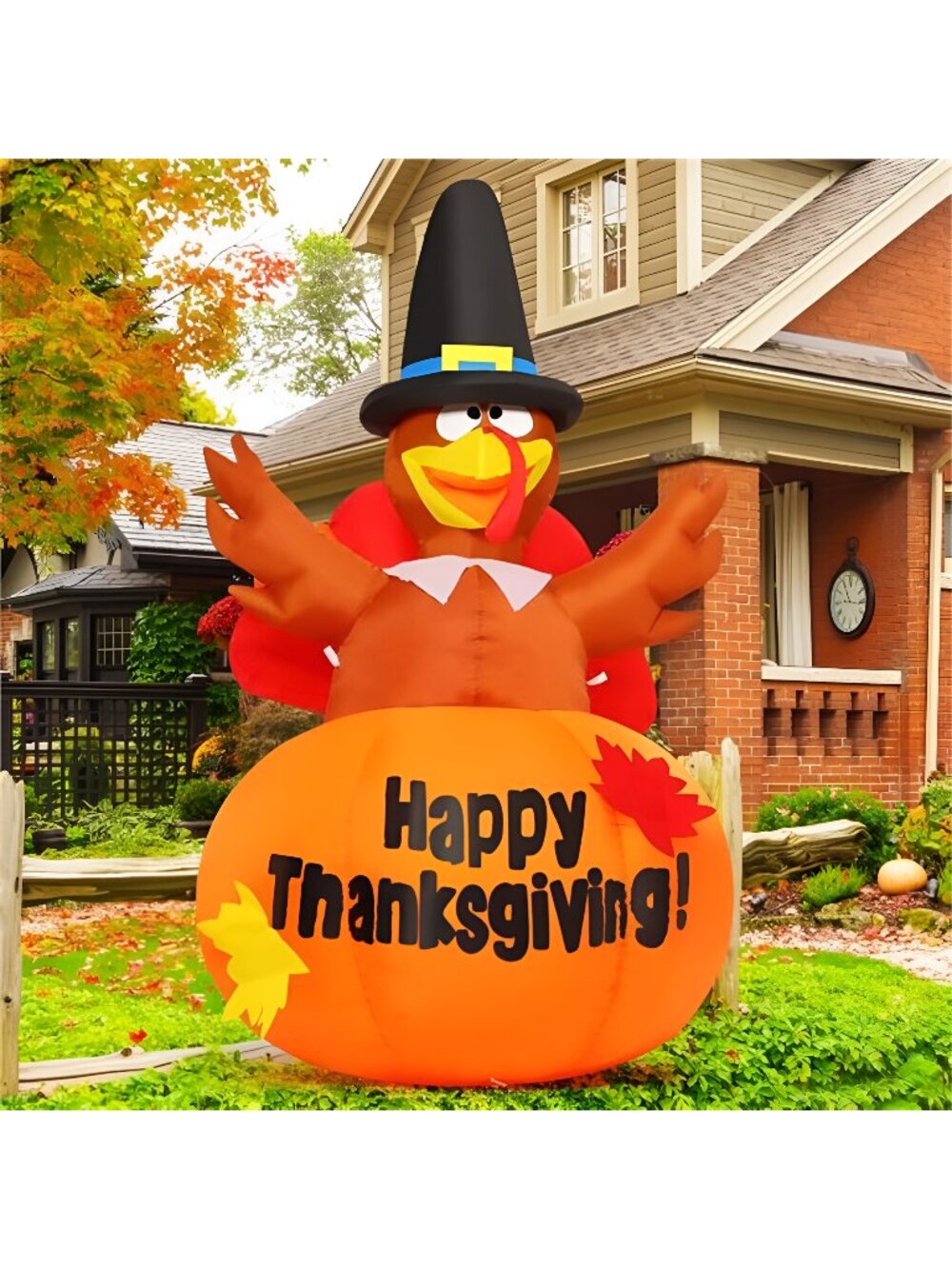 6 Ft Thanksgiving Inflatables Outdoor Decoration Turkey Blow Up Yard with